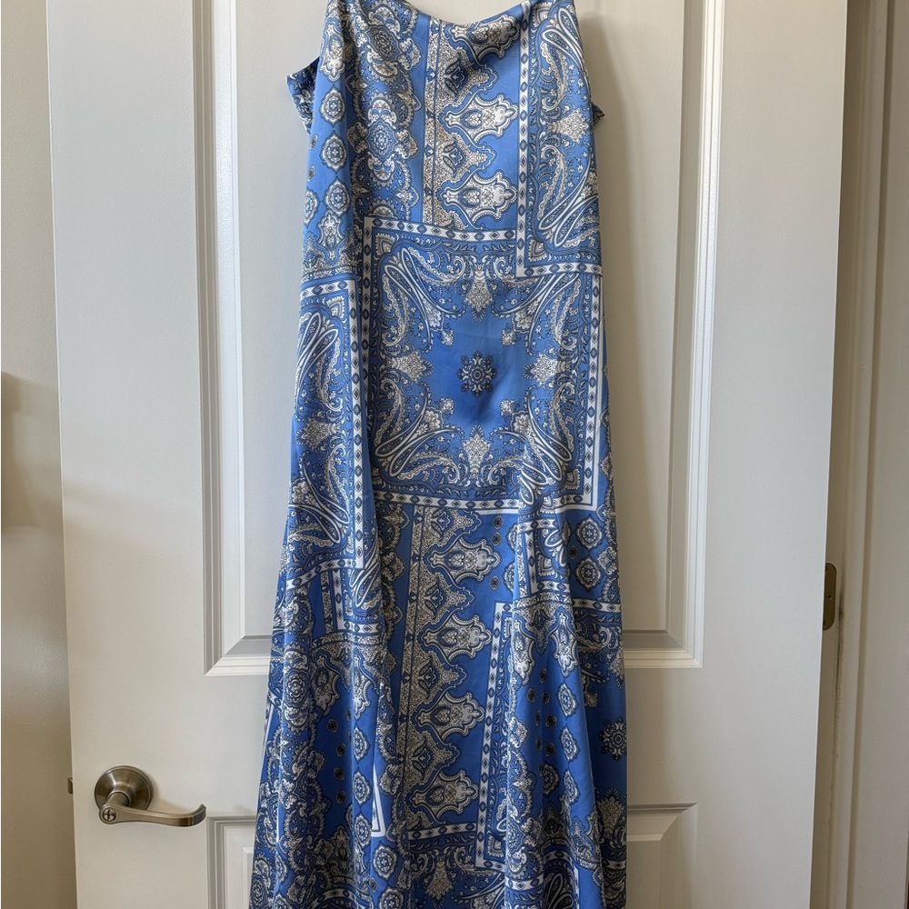 LOFT Blue and White Paisley Maxi Dress